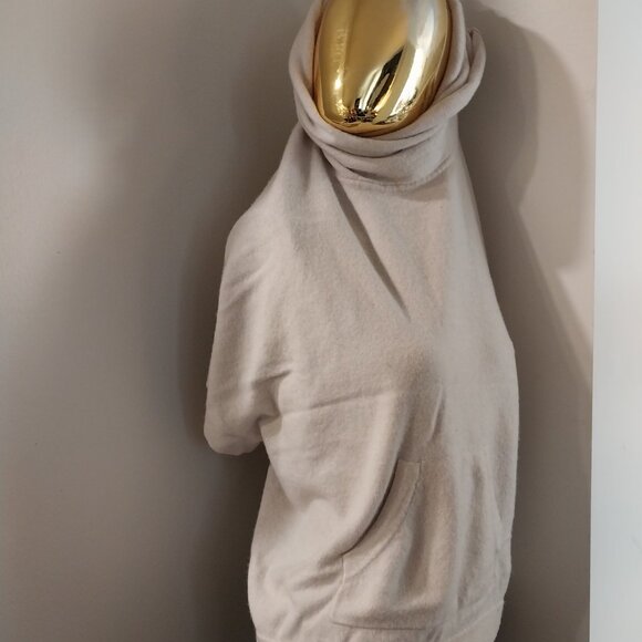 Cashmere  Petite100% Sweater ShortsleevesFront pocket Muff XXS Plus - Picture 2 of 5